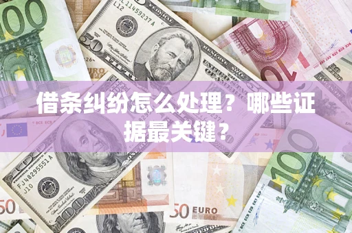 济南借条纠纷怎么处理？哪些证据最关键？