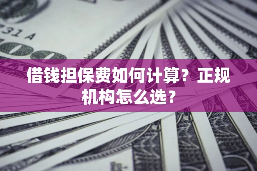济南借钱担保费如何计算？正规机构怎么选？