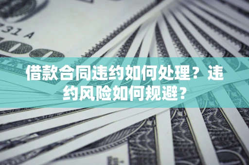 济南借款合同违约如何处理？违约风险如何规避？