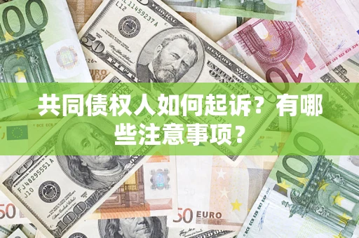 济南共同债权人如何起诉？有哪些注意事项？